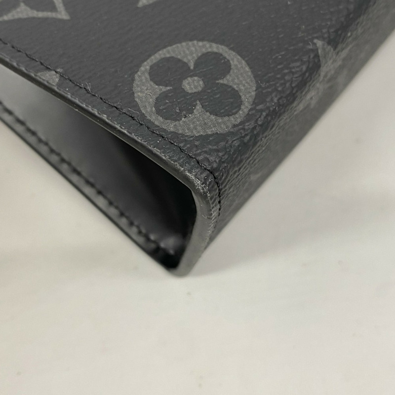 路易威登 Monogram Eclipse Pochette Voyage MM 手拿包 M61692 黑色男士-5
