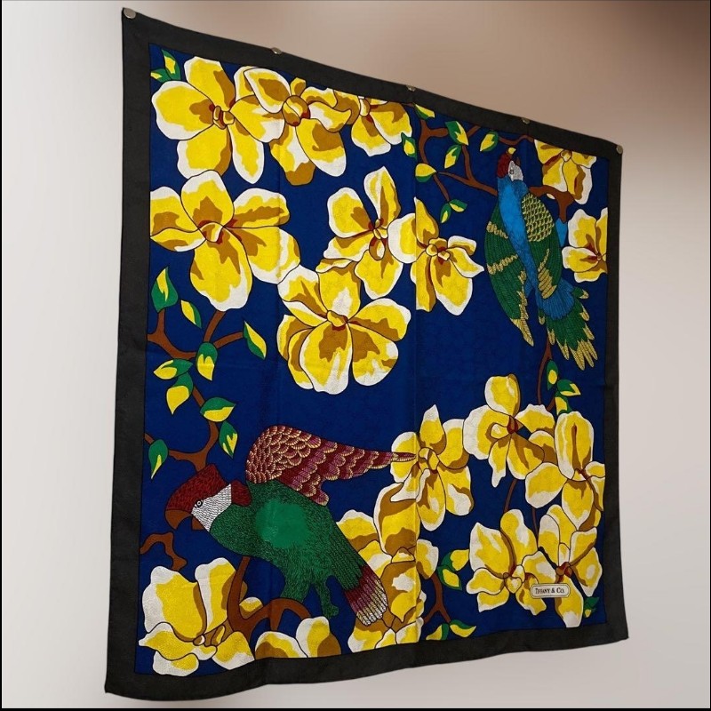 Tiffany&Co 花卉真絲方巾-3