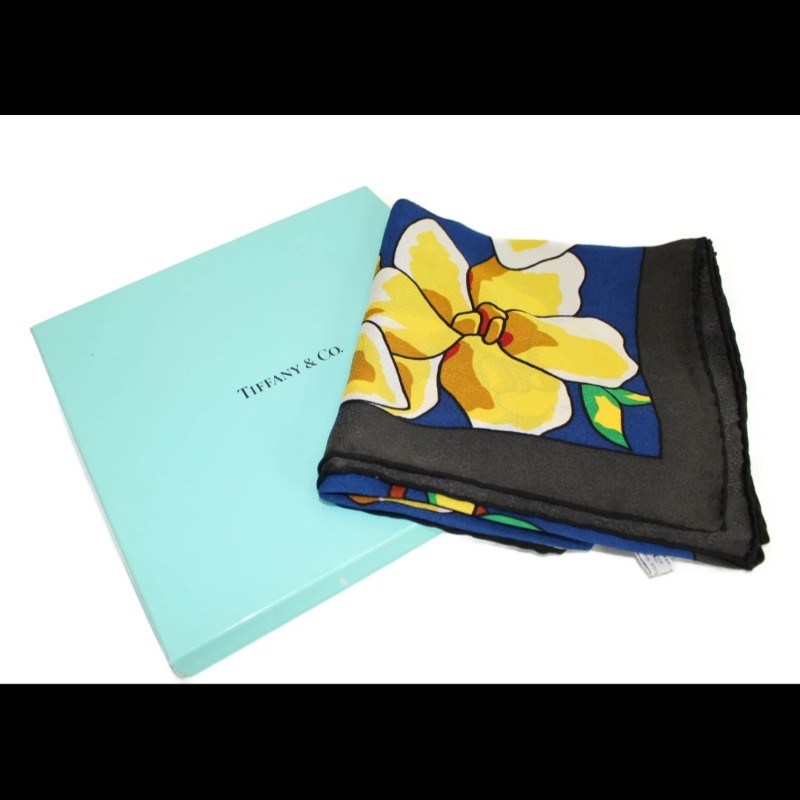 Tiffany&Co 花卉真絲方巾-5