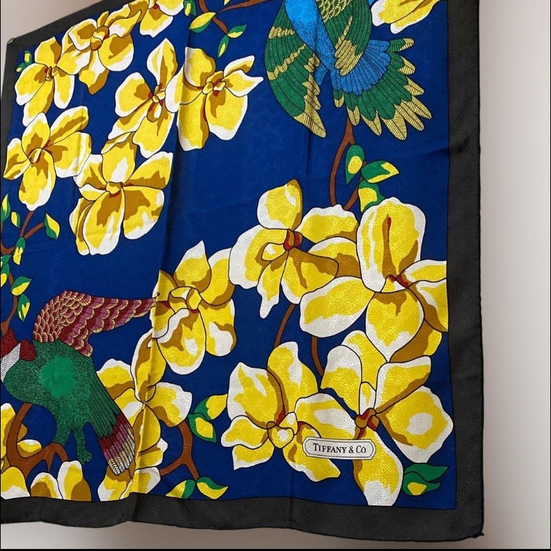 Tiffany&Co 花卉真絲方巾-7
