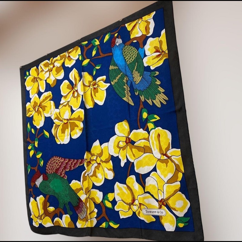 Tiffany&Co 花卉真絲方巾-8