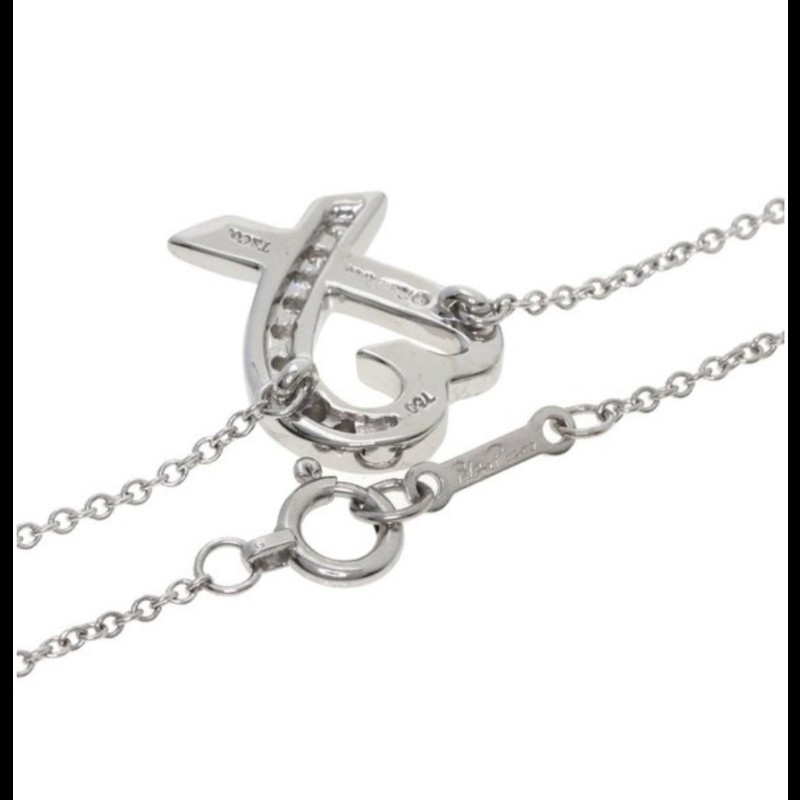 Tiffany & Co  Paloma  Picasso 18K白金愛心16吋鑽石項鍊-7