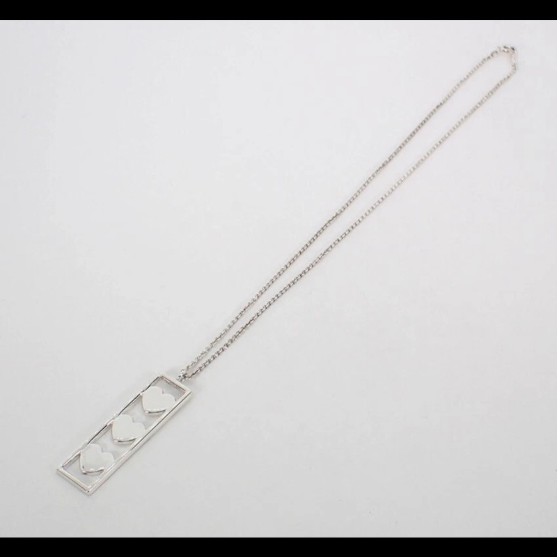 Tiffany & Co 長方框三愛心項鍊-4