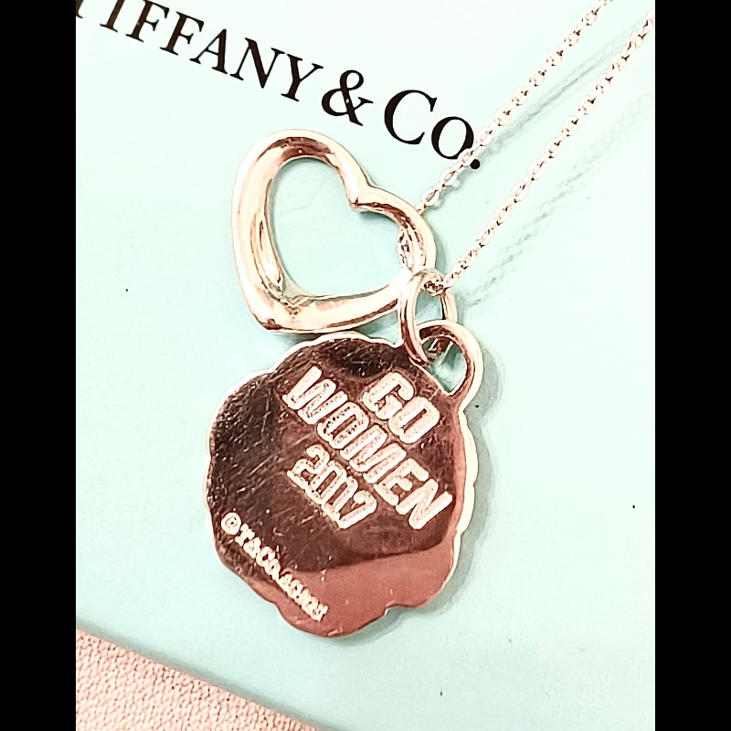 Tiffany & Co
Elsa Peretti Open heart 2017名古屋女子馬拉松限量版鏤刻玫瑰愛心雙墬飾項鍊-3