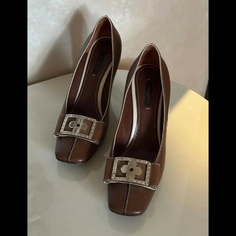 Louis Vuitton Sienne Suhail 棕色皮革高跟鞋