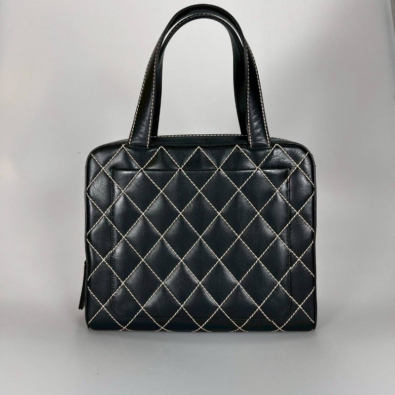 Chanel vintage 外縫線菱格紋手提包-2