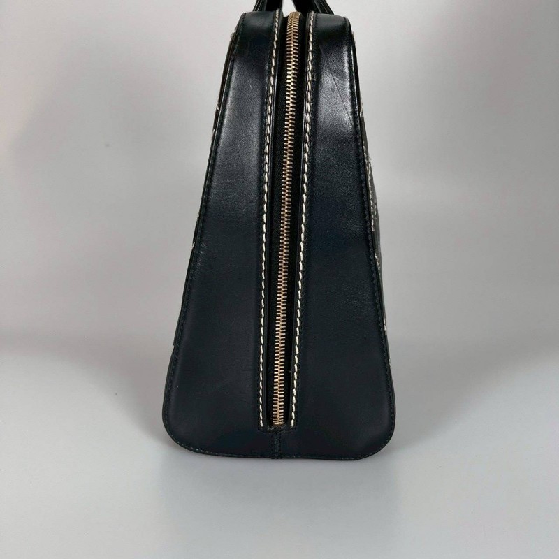 Chanel vintage 外縫線菱格紋手提包-15