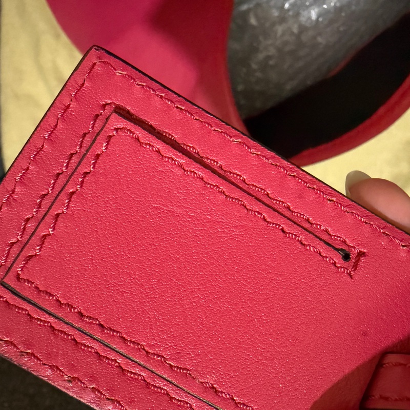 BURBERRY 專櫃正品 3983060 桃紅色 格紋 肩背包 手提包 水餃包 購物包-30