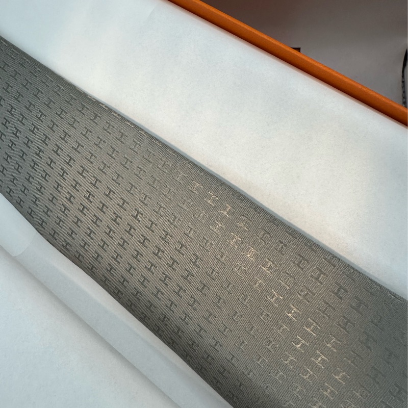全新未使用 愛馬仕Hermes 領帶 H銀灰色-2