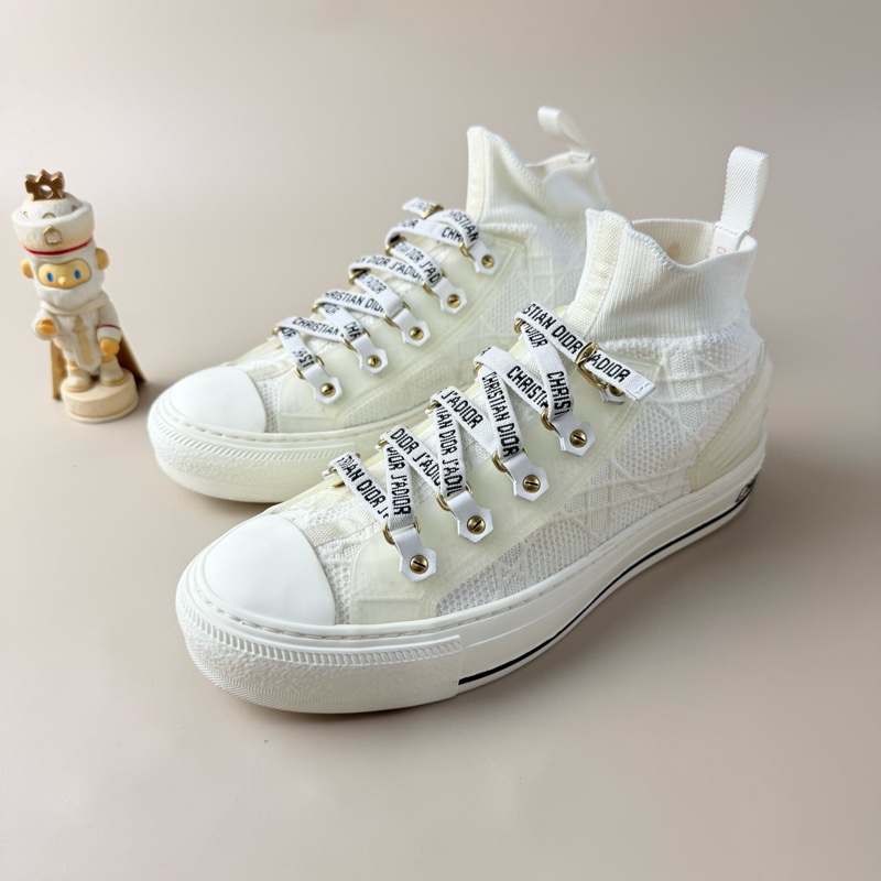 99新 DIOR/迪奧 格菱紋針織系帶休閒鞋 37.5碼-0