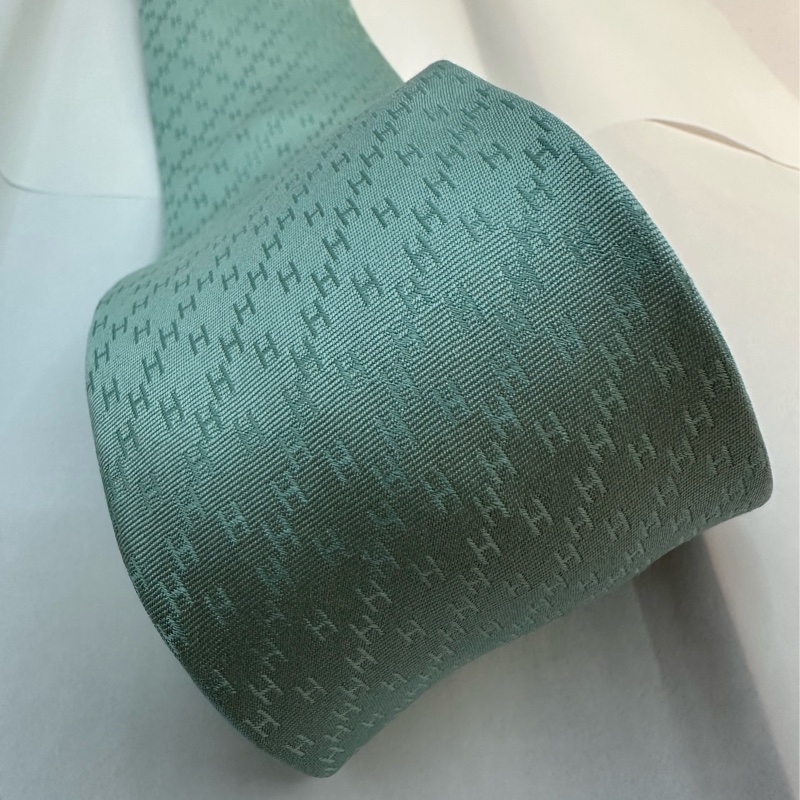 全新未使用 愛馬仕Hermes 領帶 H淡綠色-0