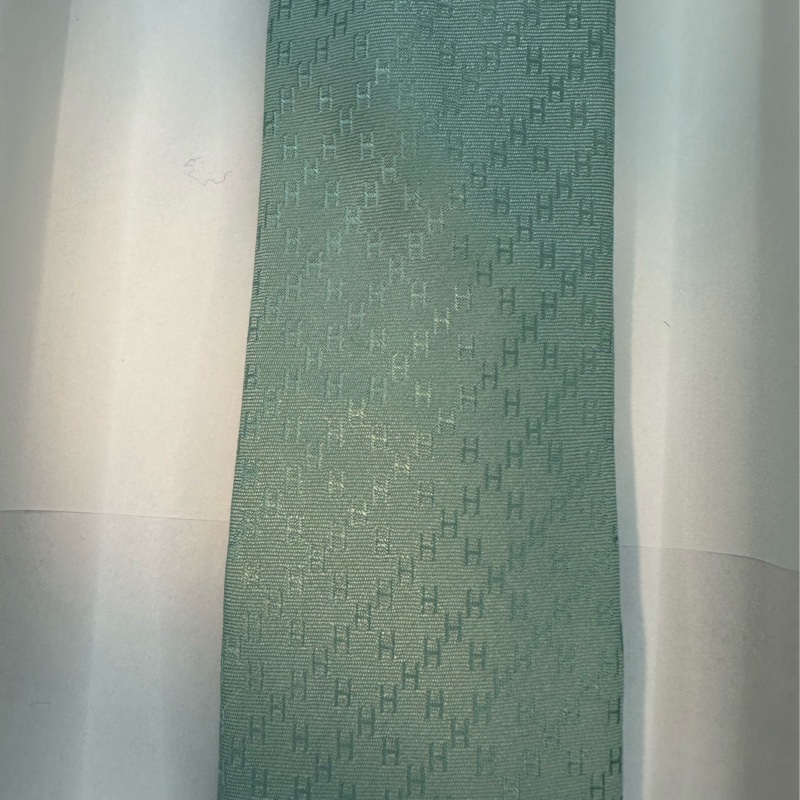 全新未使用 愛馬仕Hermes 領帶 H淡綠色-3