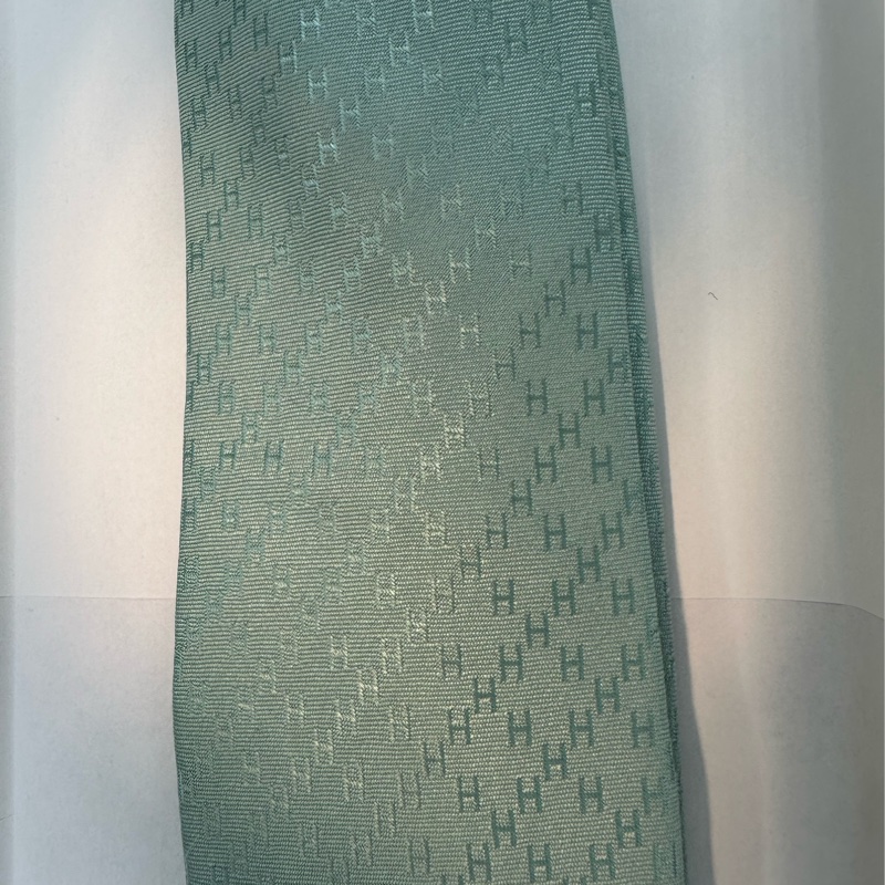 全新未使用 愛馬仕Hermes 領帶 H淡綠色-4
