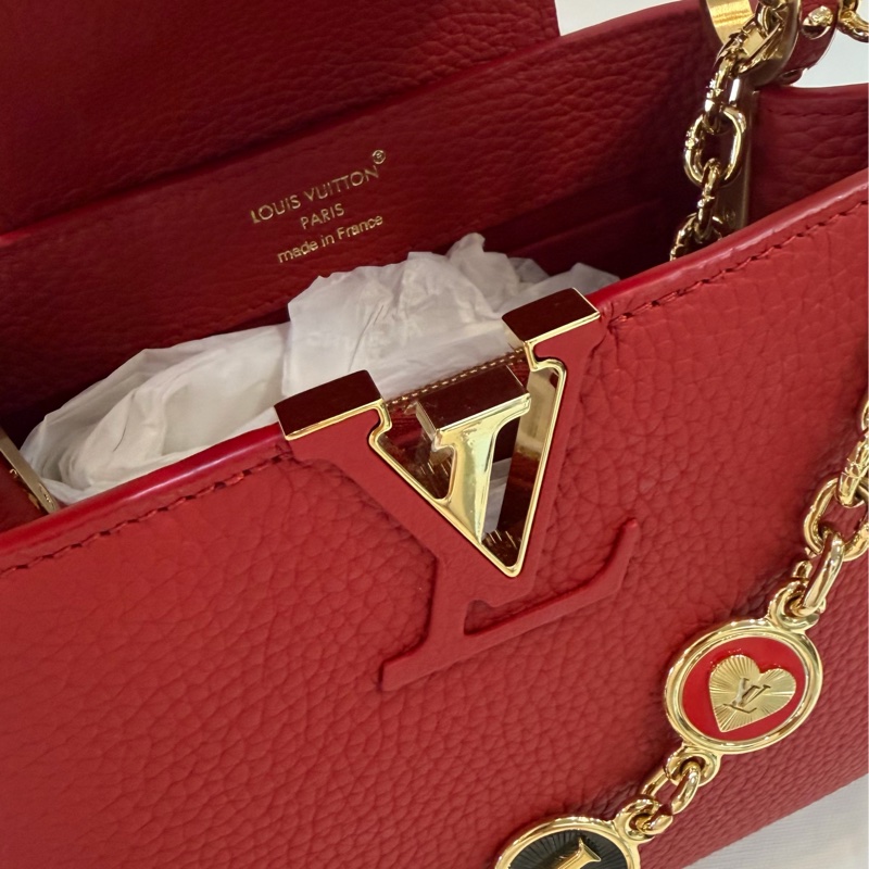 LV K00014 My Capucines 全皮革 紅色 兩用包-8