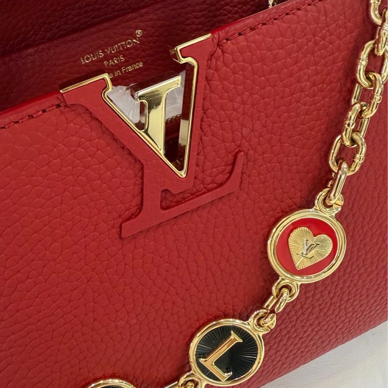 LV K00014 My Capucines 全皮革 紅色 兩用包-11