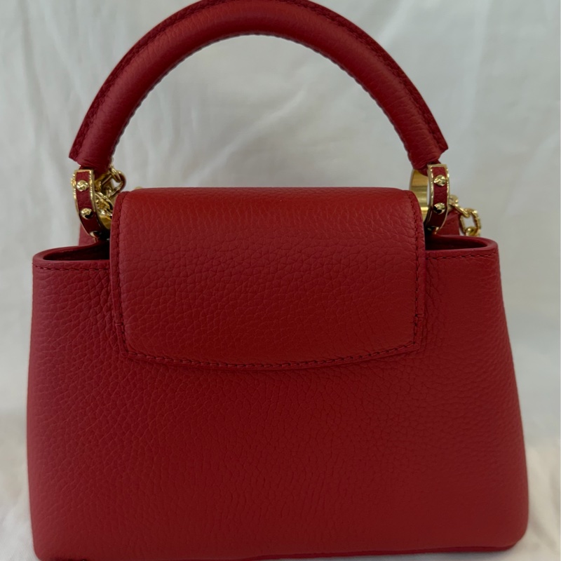 LV K00014 My Capucines 全皮革 紅色 兩用包-14