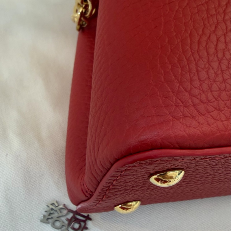 LV K00014 My Capucines 全皮革 紅色 兩用包-17
