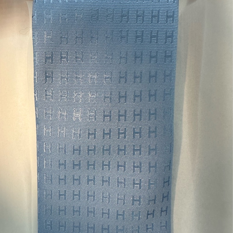全新未使用 愛馬仕Hermes 領帶 H水藍色-1