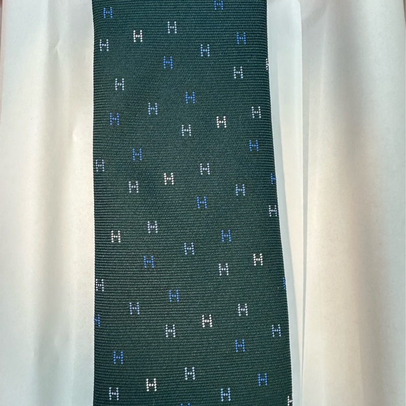 全新未使用 愛馬仕Hermes 領帶 H墨綠色-5