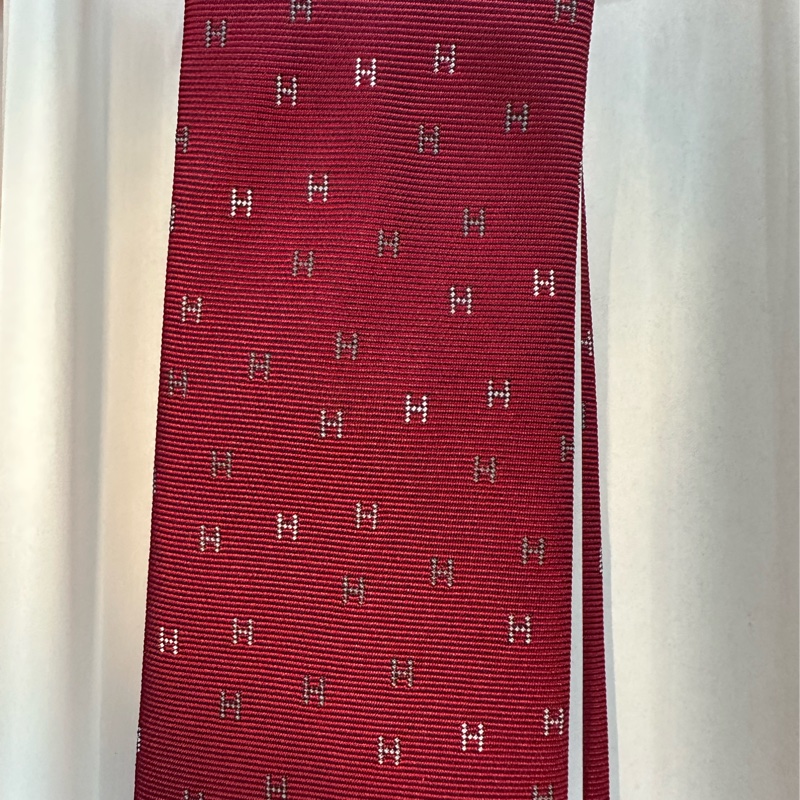 全新未使用 愛馬仕Hermes 領帶 H紅色-1