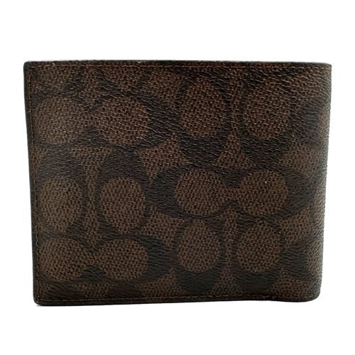 【全新】COACH 男款8卡短夾附鑰匙圈活動證件夾禮盒(深咖)-2