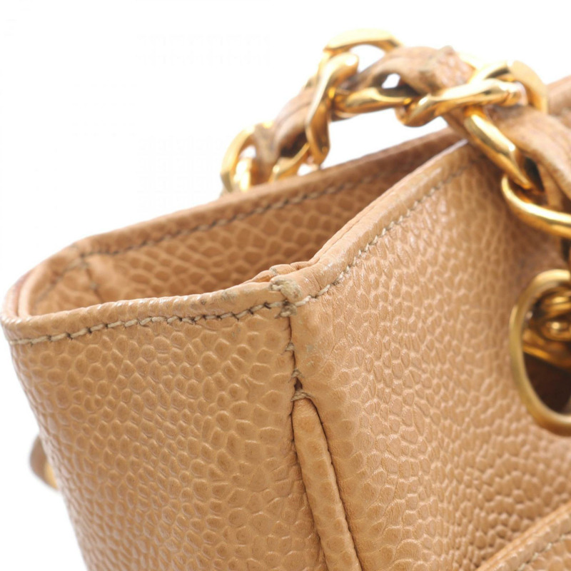 香奈兒 Coco Mark 手提包，粒面小牛皮，米色-6