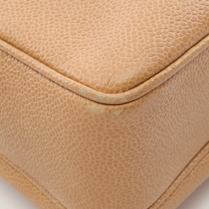 香奈兒 Coco Mark 手提包，粒面小牛皮，米色-7