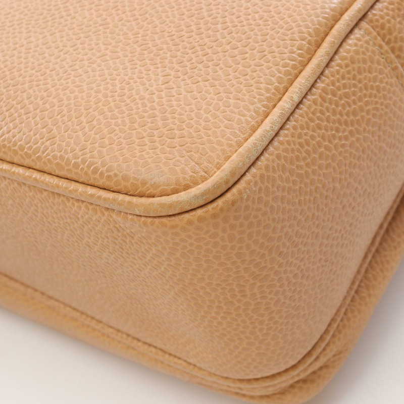 香奈兒 Coco Mark 手提包，粒面小牛皮，米色-8