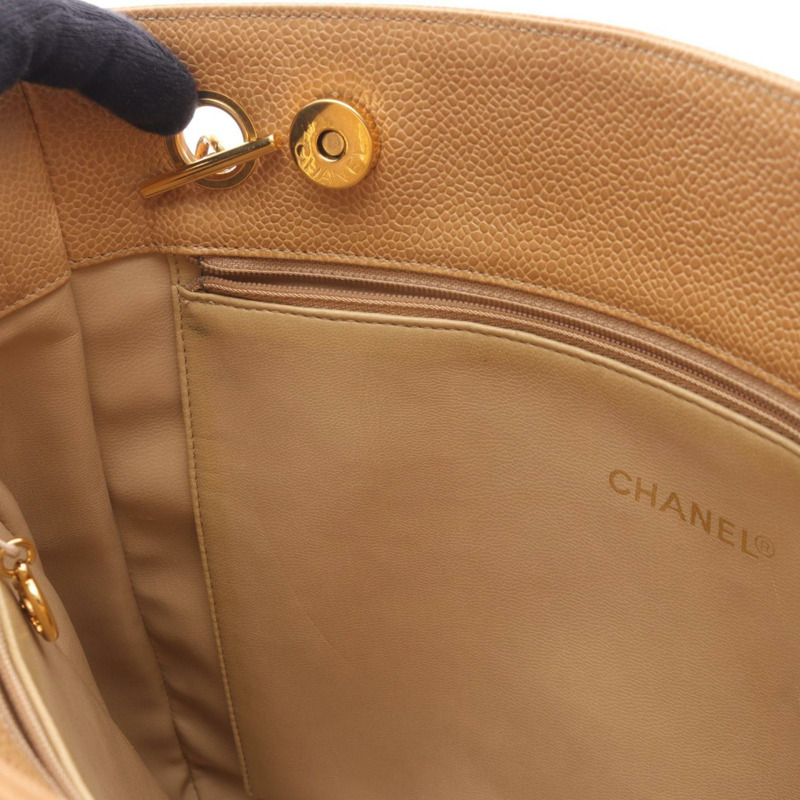 香奈兒 Coco Mark 手提包，粒面小牛皮，米色-11