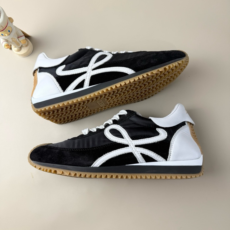 99新 Loewe/羅意威 黑白Runner系帶休閒鞋 37碼-4