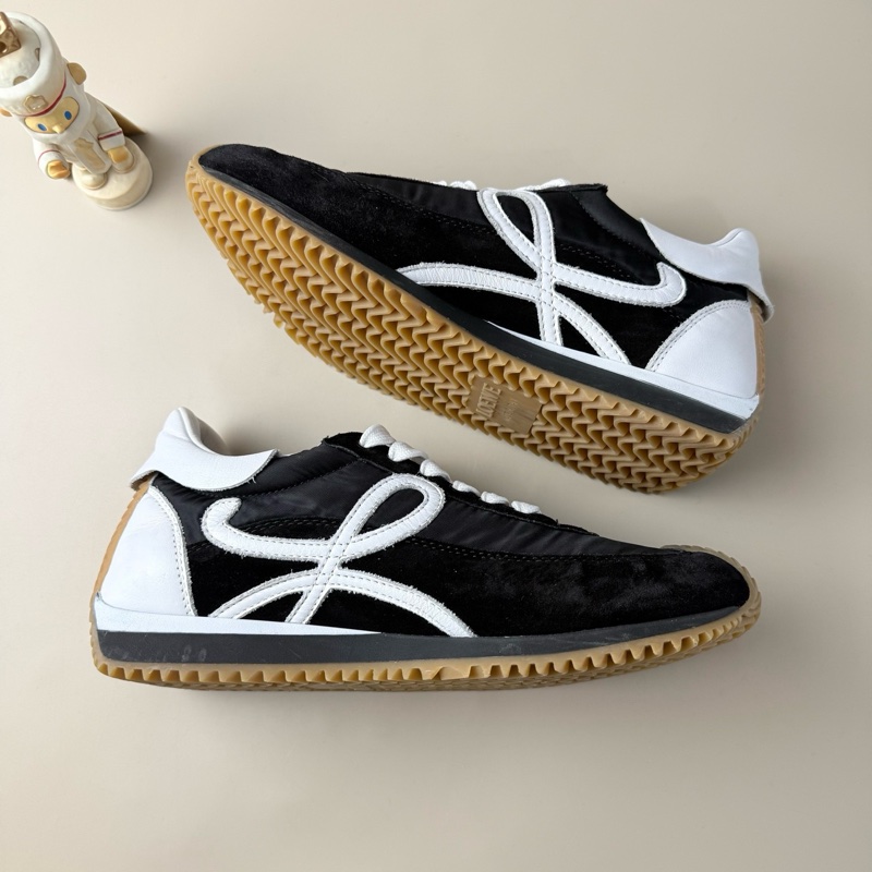 99新 Loewe/羅意威 黑白Runner系帶休閒鞋 37碼-5