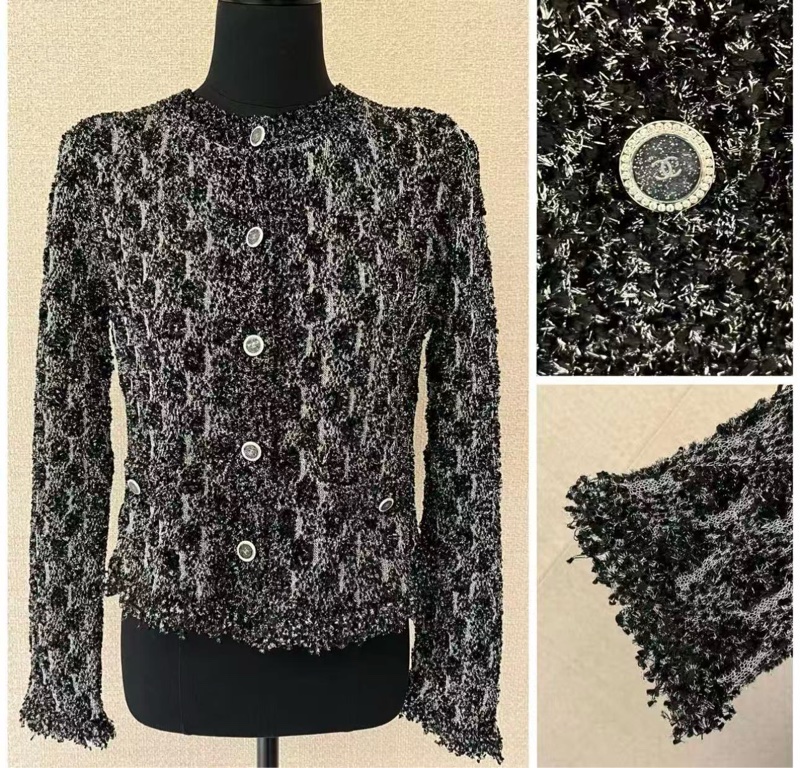 Chanel香奈兒26C春夏限定黑色針織開衫-0