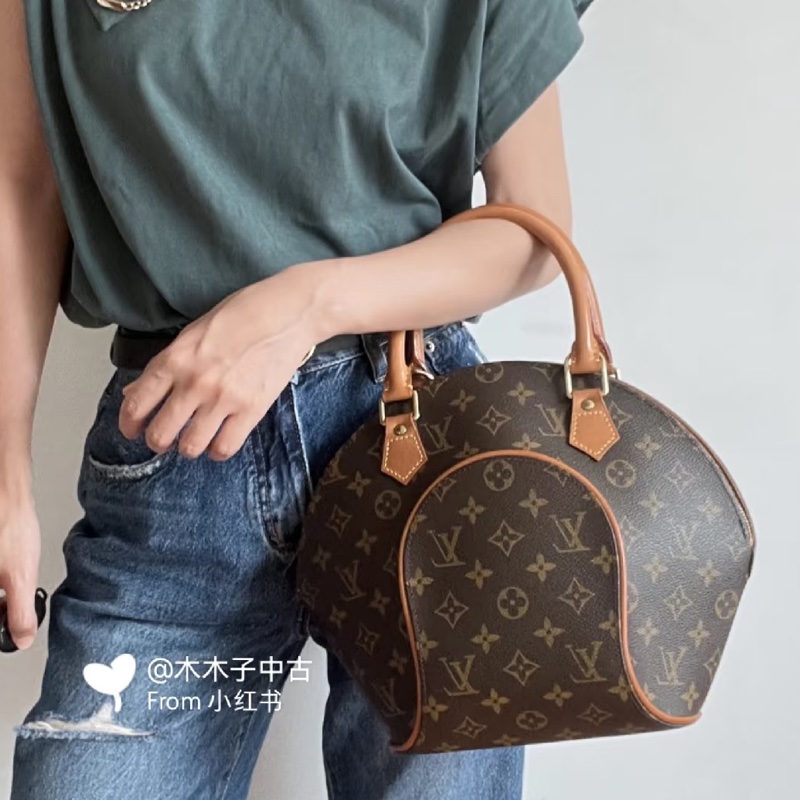 LV M51127 Ellipse PM 小款老花蚌殼包貝殼包手提包-22