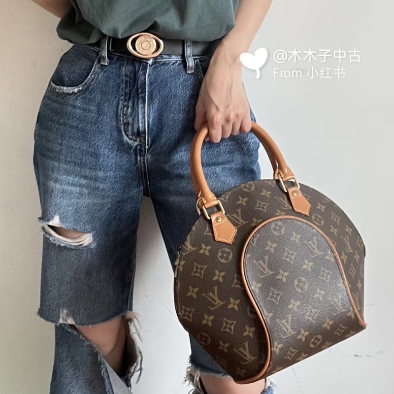 LV M51127 Ellipse PM 小款老花蚌殼包貝殼包手提包-23