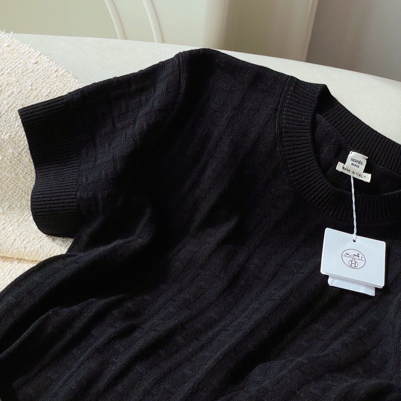 全新 Hermes黑色圓領套頭連衣裙38碼-1