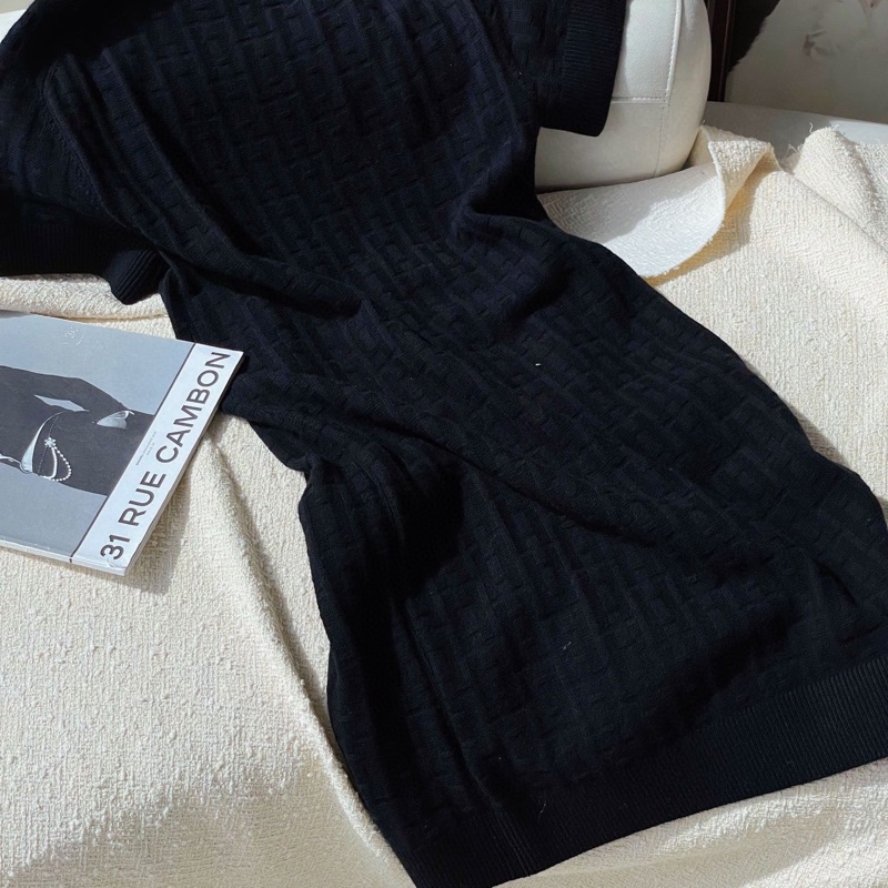 全新 Hermes黑色圓領套頭連衣裙38碼-3