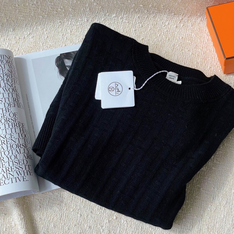 全新 Hermes黑色圓領套頭連衣裙38碼-4