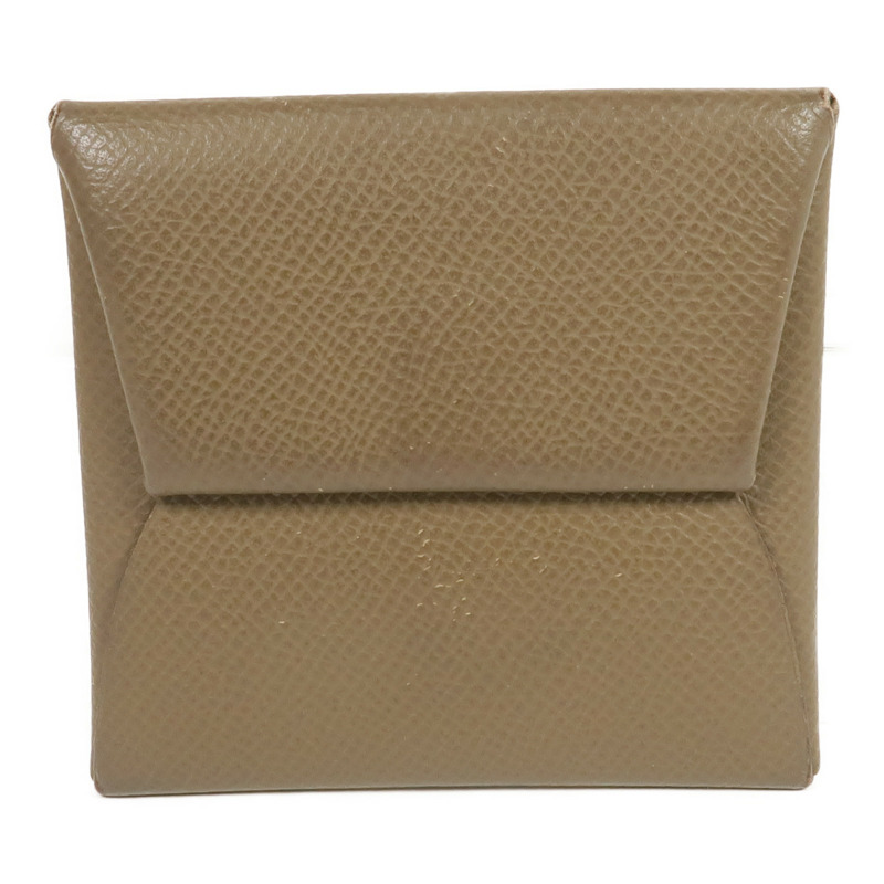 HERMES Epsom皮革Bastia Coin Case銀扣零錢包Etoupe-0