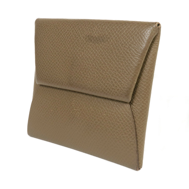 HERMES Epsom皮革Bastia Coin Case銀扣零錢包Etoupe-1