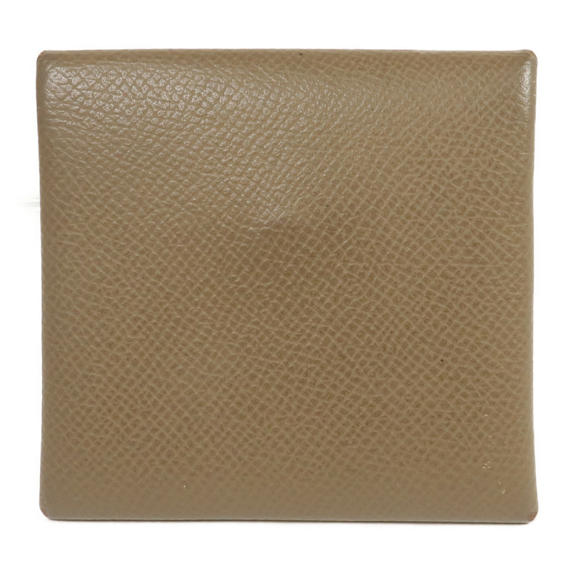 HERMES Epsom皮革Bastia Coin Case銀扣零錢包Etoupe-2