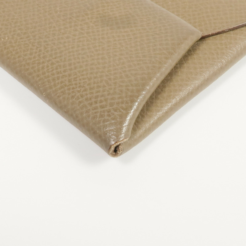 HERMES Epsom皮革Bastia Coin Case銀扣零錢包Etoupe-13