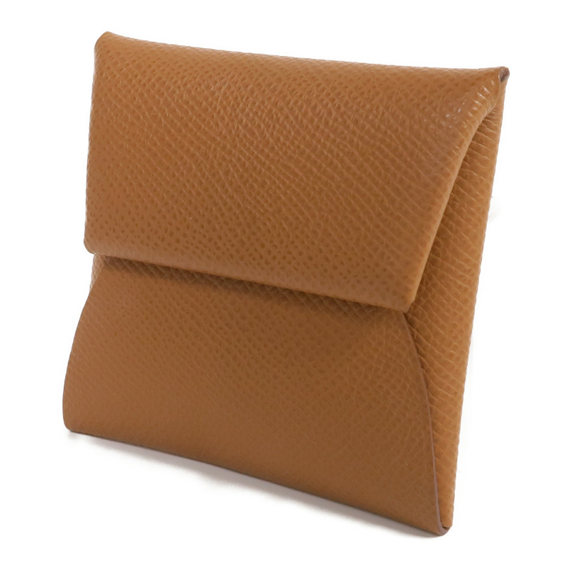 HERMES Epsom皮革Bastie Coin Case銀扣零錢包Gold-1