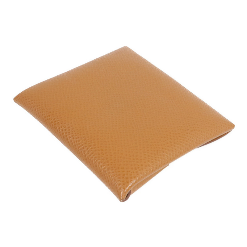 HERMES Epsom皮革Bastie Coin Case銀扣零錢包Gold-4
