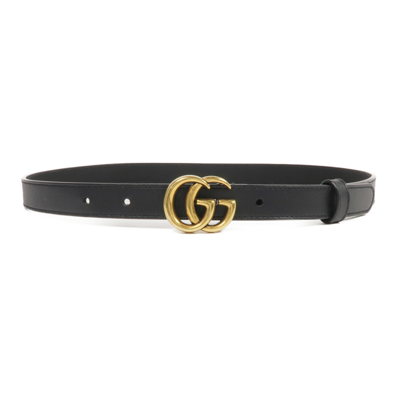 GUCCI 牛皮皮革GG Marmont Belt 75cm金扣皮帶-0