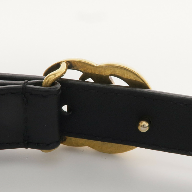 GUCCI 牛皮皮革GG Marmont Belt 75cm金扣皮帶-4
