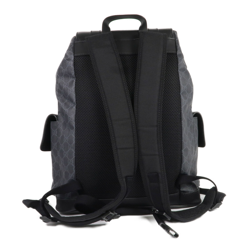GUCCI 塗層帆布GG Supreme Backpack銀扣背包-2