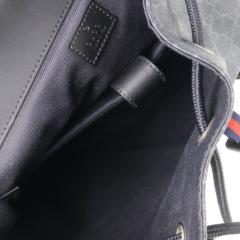 GUCCI 塗層帆布GG Supreme Backpack銀扣背包-4