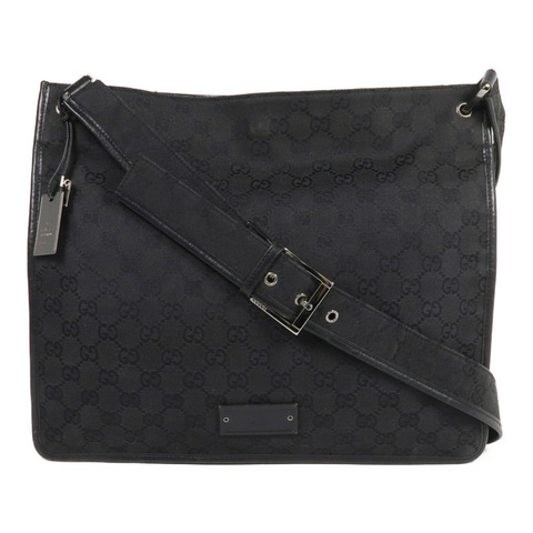 GUCCI 帆布Shoulder Bag銀扣肩背袋