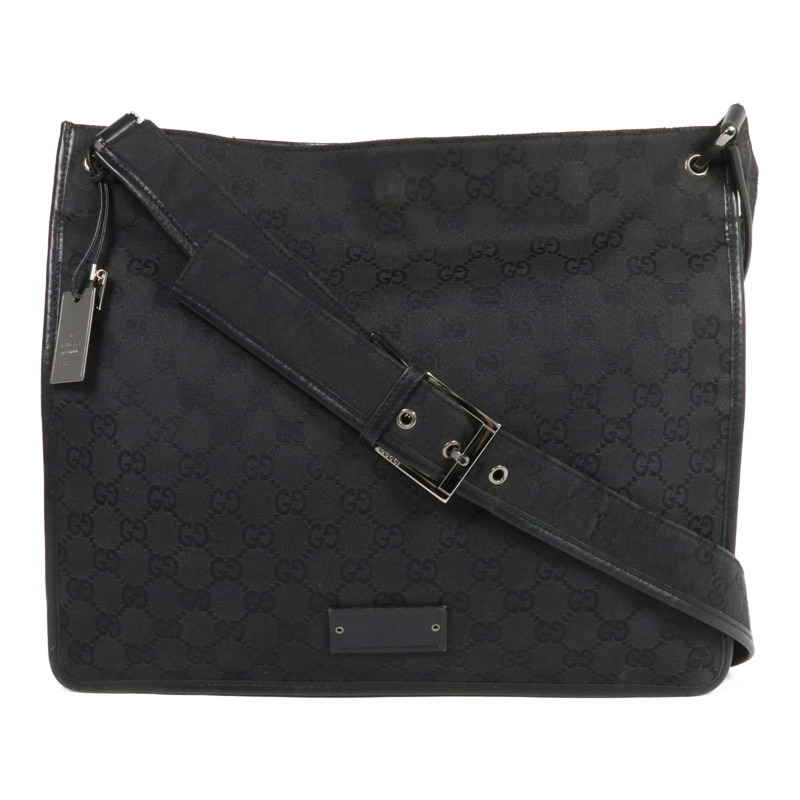 GUCCI 帆布Shoulder Bag銀扣肩背袋-0