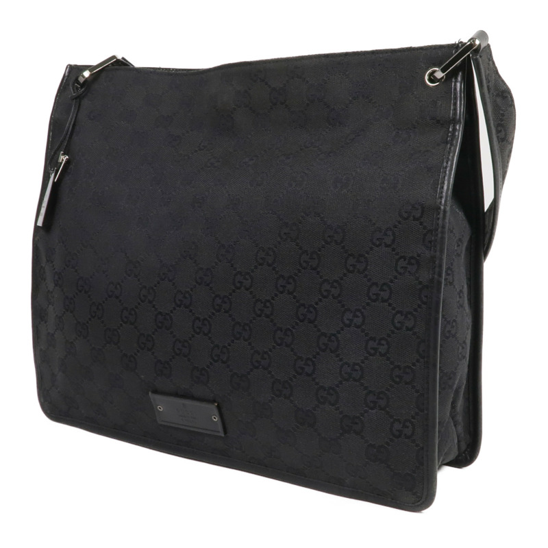 GUCCI 帆布Shoulder Bag銀扣肩背袋-1